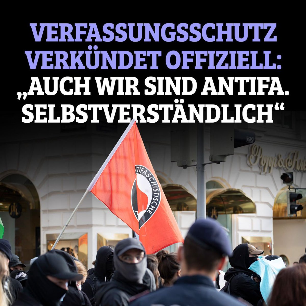 AfDonSolana's tweet photo. Verfassungsschutz verkündet offiziell: „Auch wir sind Antifa. Selbstverständlich“

Wieder sorgt der Verfassungsschutz für Irritation: Seine Landesbehörde in Niedersachsen bekennt sich auf X zur Antifa. Sie schreibt dort wörtlich: „Auch wir sind Antifa. Selbstverständlich.“ #AfD https://t.co/8hrAPlxa7K