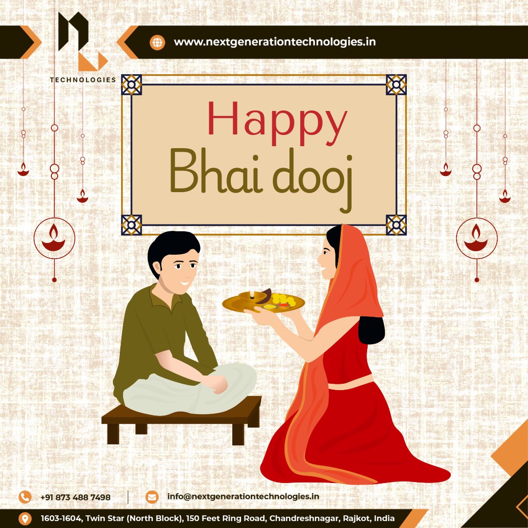 NGT_India's tweet photo. Wishing you a joyful Bhai Dooj! 👫✨ May the bond between brothers and sisters always be filled with love, protection, and happiness.

#bhaidooj #bhaidooj2024 #brothersisterbond #indianfestival #nextgenerationtechnologies https://t.co/gJsiVLej13