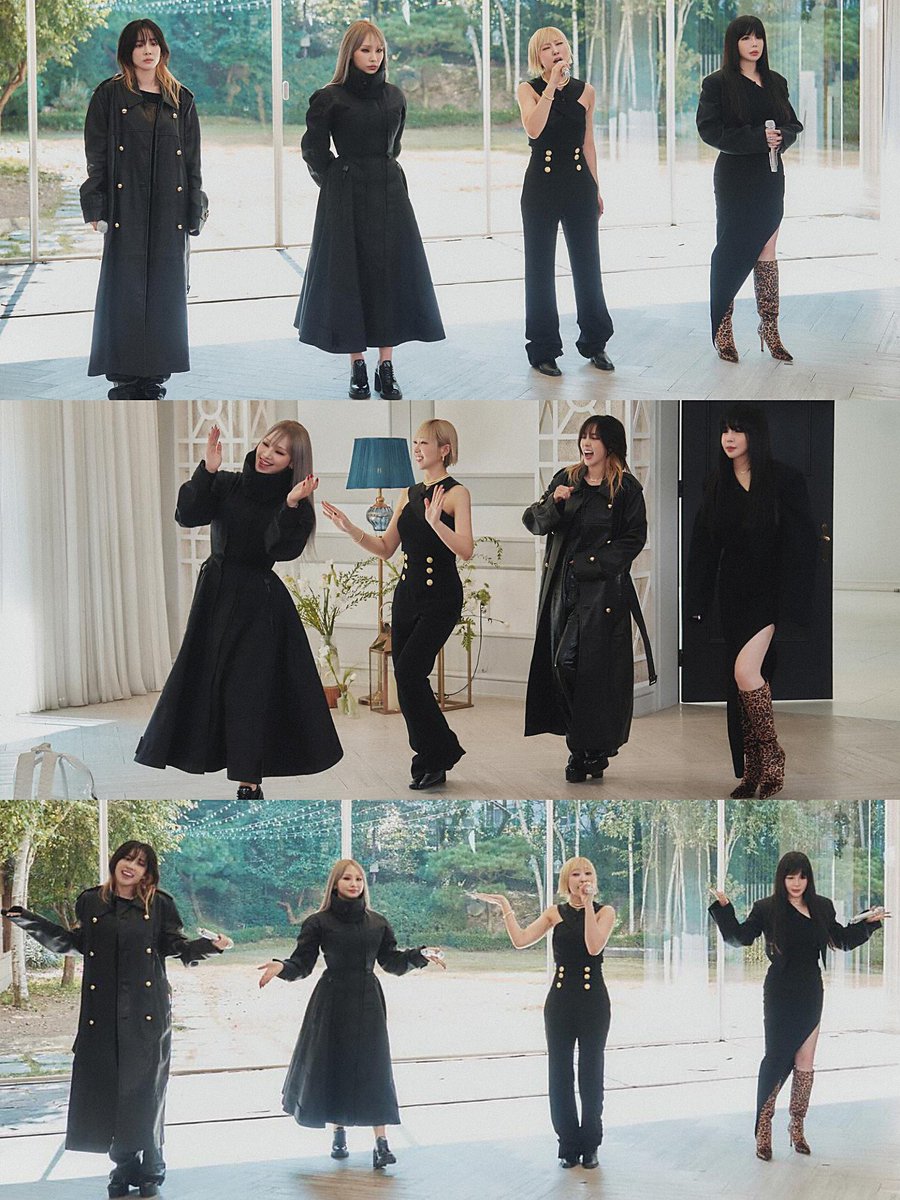 ParkBomDaily's tweet photo. 2NE1 making their variety show comeback after a decade &amp; immediately turning it into a fashion show! 

Their fashion is so OG YG coded! 🖤 https://t.co/s3RigrPHT3