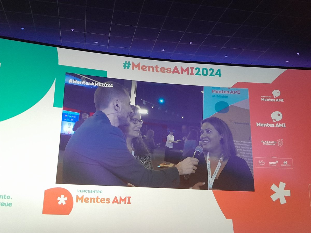EvaFdezCabani's tweet photo. 🥰 Entrar al 3 Encuentro  de #MentesAMI2024 de la  @FundATRESMEDIA  y ver a tu compañera Susana Alonso hablando de su proyecto de IA en los museos y de la Competencia Digital Docente es un orgullo!!!!
#IF_CMadrid @PlatinoEduca https://t.co/8cNOKAKi9p