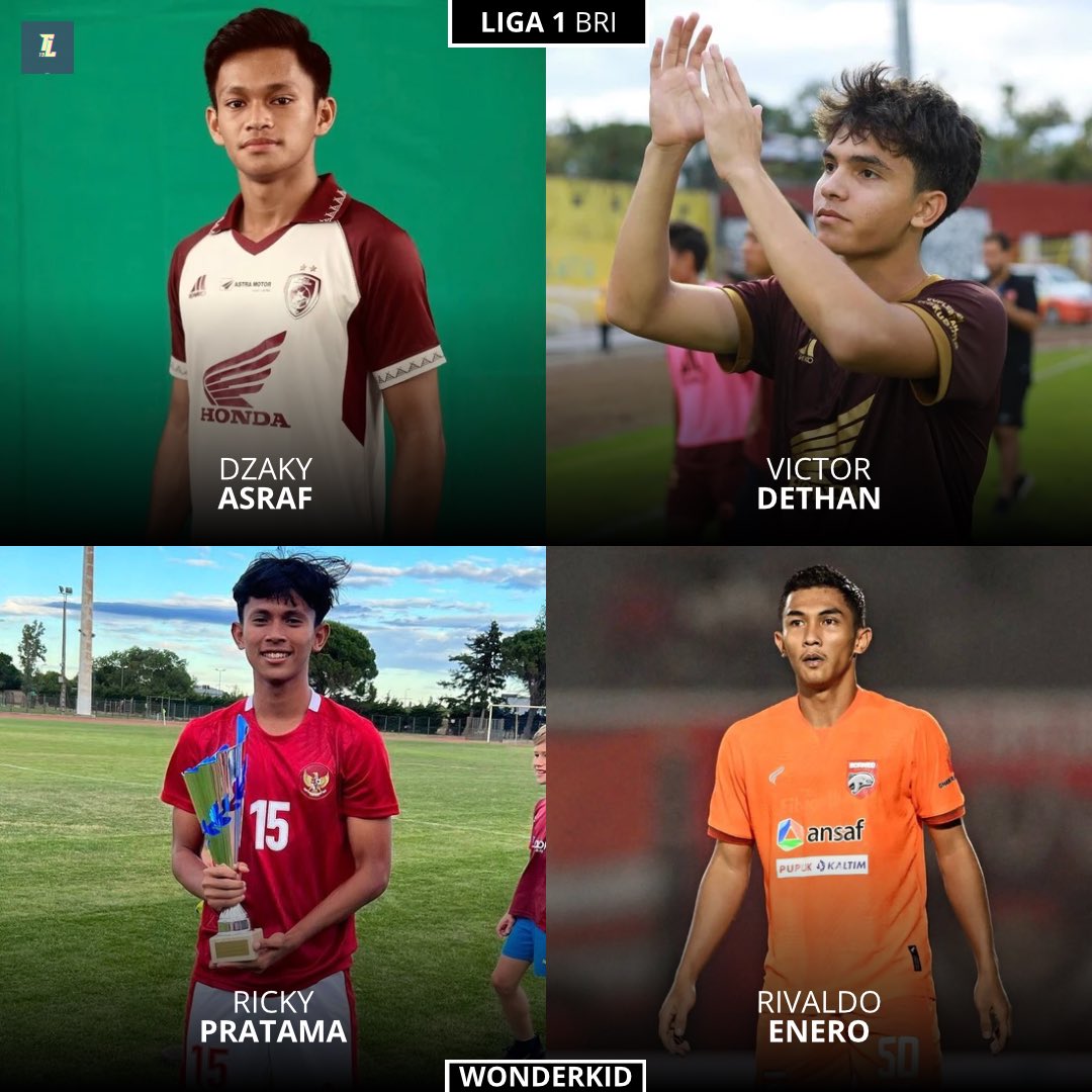 TLeague19's tweet photo. Wonderkid Indonesia yang mencatat lebih dari 5 match di @Liga1Match 2024/25.

@cjmofficial @FabrizioRomano @persebayaupdate @persib @Persija_Jkt @psisfcofficial @persisofficial 

#TimnasIndonesia #wonderkid #briliga1 #PersebayaDay #PersibDay #Persija #psis https://t.co/eWCG2cjgLa