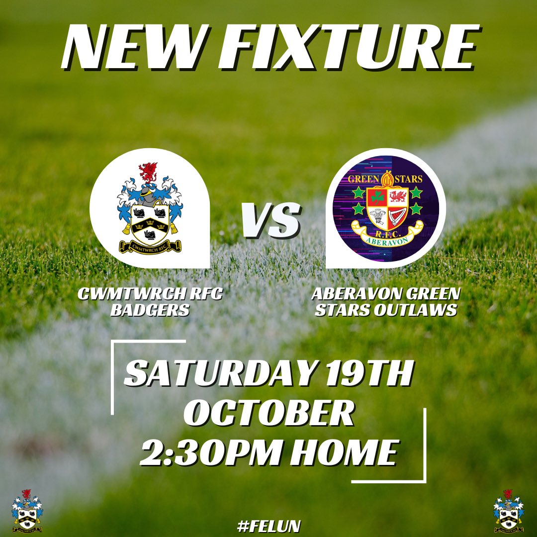 CWMTWRCHRFC's tweet photo. Come and support the boys in a friendly fixture against Aberavon Green Stars Outlaws today๐ฆก๐
๐๏ธSaturday 19th October 2024
โฐ2:30 KO
๐๏ธCwmtwrch RFC, Parc Glyncynwal
A warm welcome to all supporters as always๐ค๐ค
#FelUn
#FriendlyFixture https://t.co/nPKNd7aT86