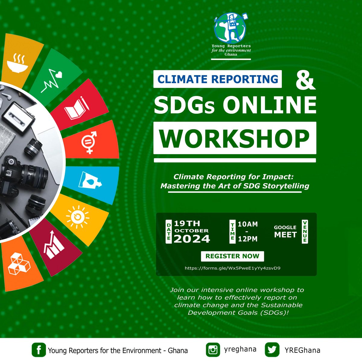 CJNGhana's tweet photo. Our co-founder, @_ameyaw_ will facilitate an online workshop on Climate Reporting &amp; the SDGs with @YREGhana today. 

Join as we explore the intersection between climate change, journalism and sustainable development.

Register here: https://t.co/SbVbsLAAAp

#SDGs https://t.co/ndB0ewImps