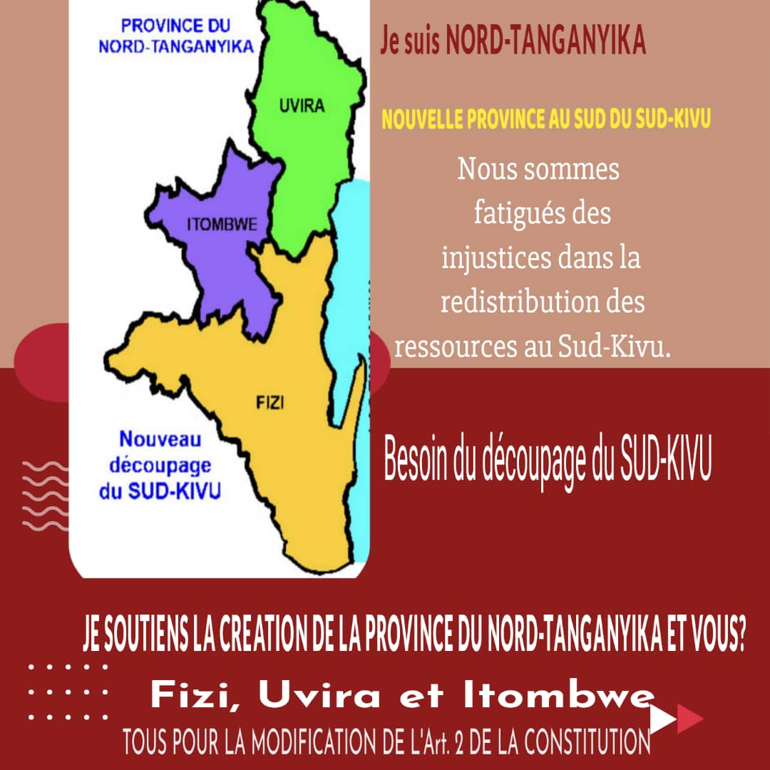 KamitugaSpace's tweet photo. Le démembrement a trois provinces pour le Sud Kivu,va booster le développement et le progrès économique.
#Elila( Mwenga et shabunda)
#NordTanganyika ( Itombwe,Fizi,uvira)
#Kivucentral (walungu,Kabare, idjwi,Kalehe).
@VPM_MINTERSECAC
@AssembleeNatRDC
@Presidence_RDC
@senatrdc https://t.co/TkSCzjlIVn