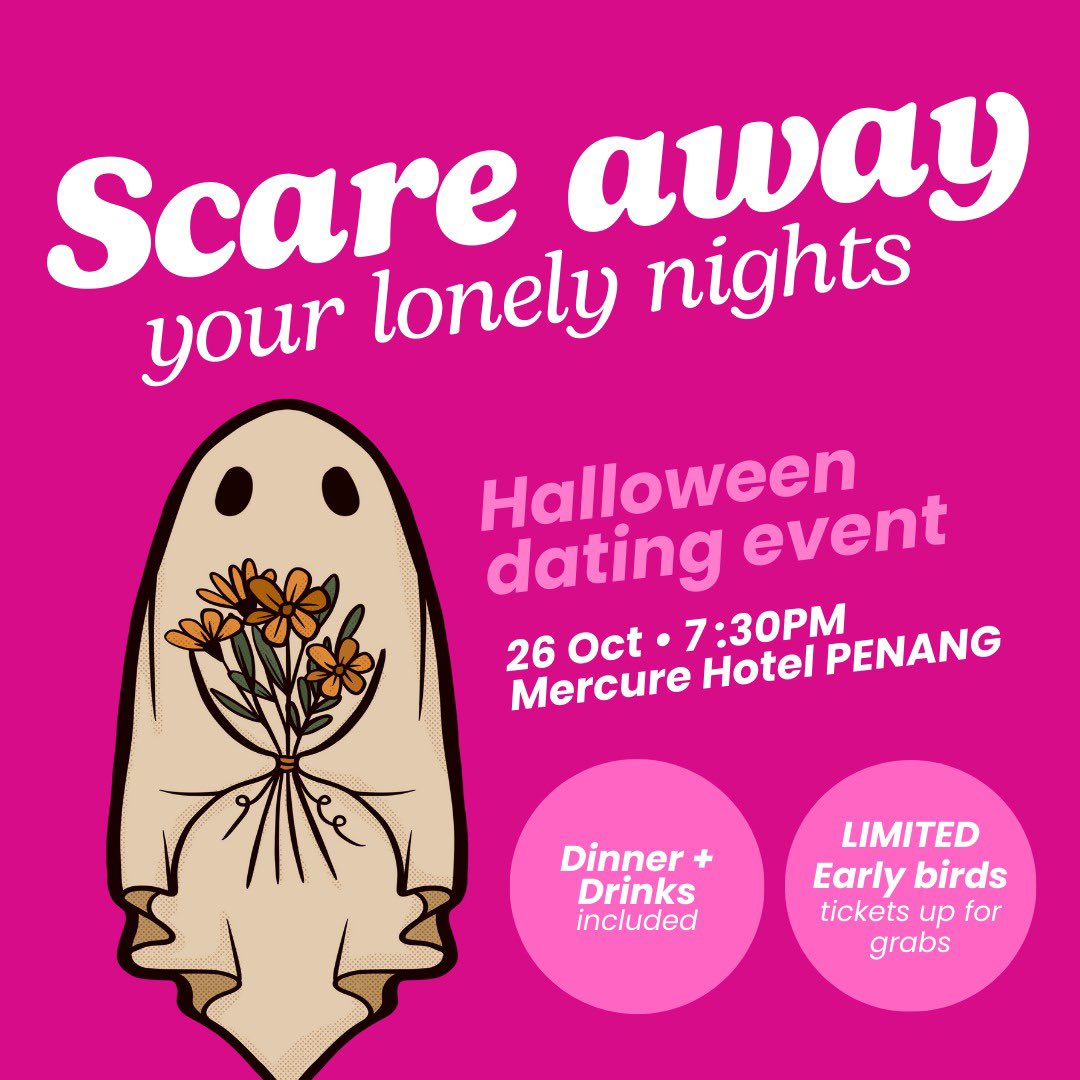 syahmi_ahmad's tweet photo. A friend of mine is organising a dating event in Penang. If you're looking for partner boleh la join.
Ticket here : https://t.co/h2X03chBNG
#RealDates #EarlyBird https://t.co/IlKwV7NItB