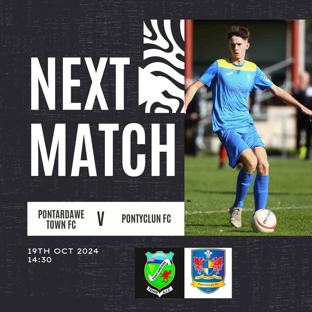 It's Match Day and we welcome <a href="/PontyclunFC/">Pontyclun FC</a> to Parc Ynysderw

🏆 <a href="/ArdalSouthern/">Ardal Southern</a>
🕝 2:30pm
💷 £5 / £3 (Cash Only)
🍔☕️ Open 1:45pm (Card &amp; Cash)
🍻 <a href="/PontardaweRFC/">Pontardawe RFC</a>

Thank you to our Social Media Sponsors <a href="/bevanbuckland/">Bevan Buckland LLP</a>

Thank you <a href="/platinumroomltd/">ThePlatinumRoom</a> <a href="/ffigar/">Ffigar Sports Ltd</a>  <a href="/DapsTravel/">DAPS AIRPORT TRAVEL</a>

#UppaTown