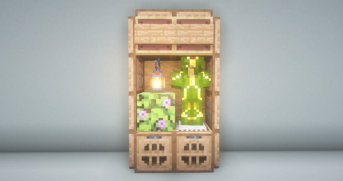 Kuran66027624's tweet photo. 装飾メモ（木材の棚①）
#minecraft建築コミュ #Minecraft #バニラ建築学部 #マイクラ https://t.co/V1JWYG3YZd