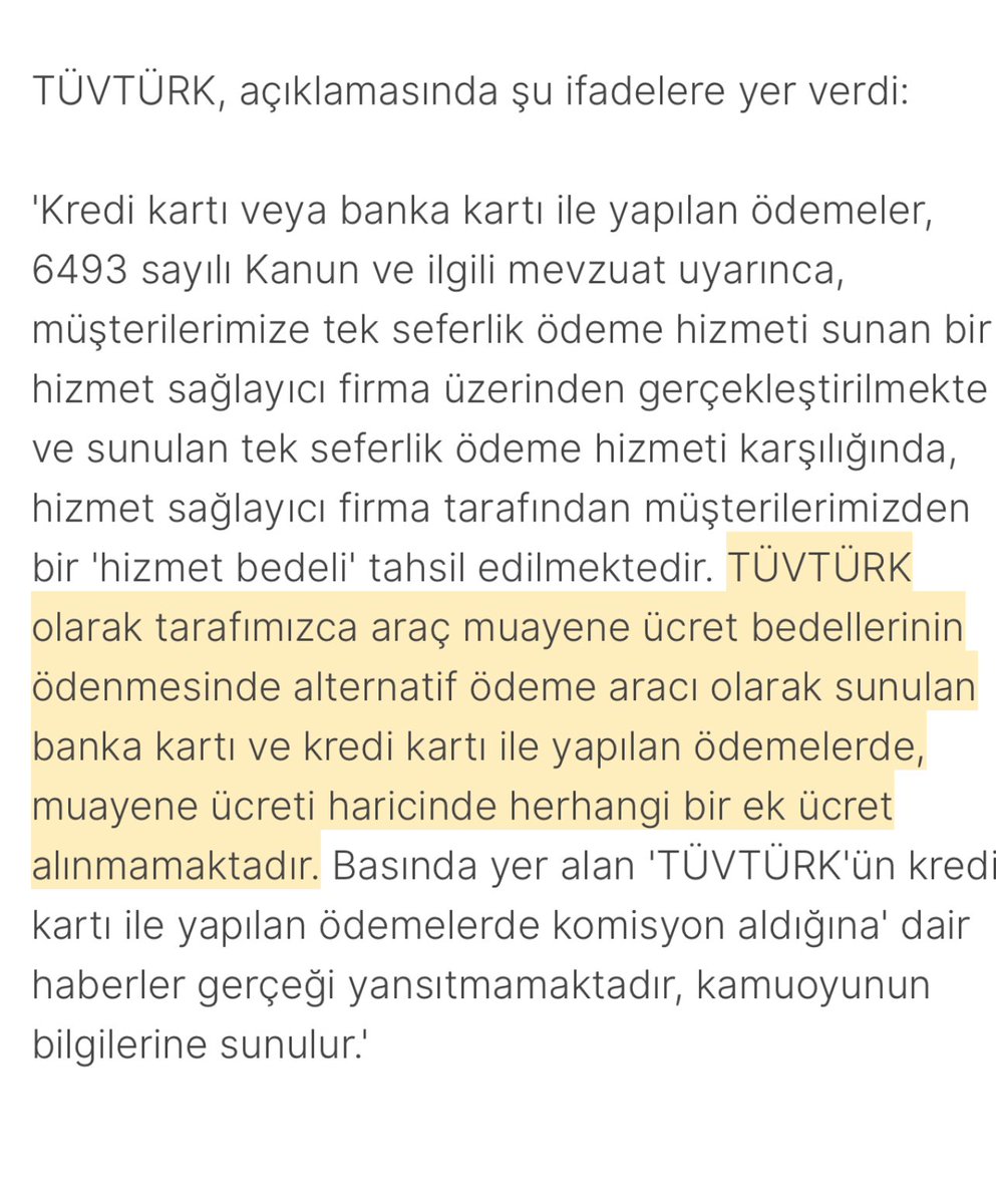 Kredi kartı çekiminde  92,60 tl komisyon alınmıştır.Anlaşılan yanlış karardan geri dönülmemiştir.İtiraz etmeme rağmen tüvtürkten resmi bir karar gelmediğini söylediler.AA haber ajansının yaptığı açıklamanın hiçbir hükmü yoktur.<a href="/HMBakanligi/">T.C. Hazine ve Maliye Bakanlığı</a> <a href="/TUVTURK/">TÜVTÜRK</a>