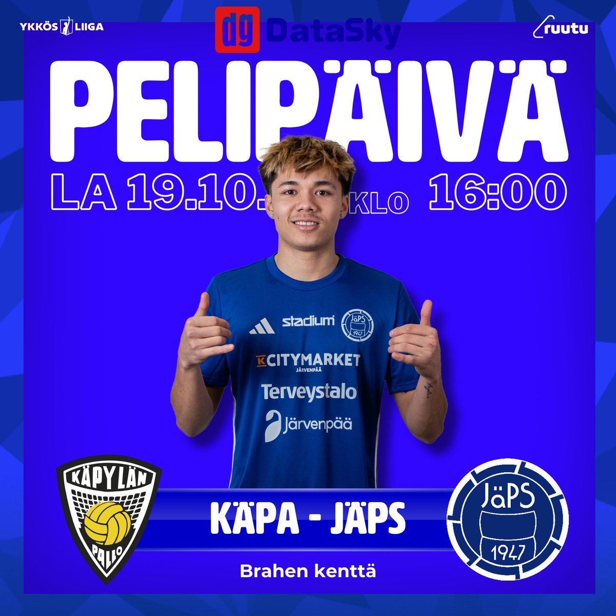 JapsEdustus's tweet image. ➡️Viimeistä kertaa tällä kaudella! Vastassa KäPa Brahen kentällä! Matsi alkaa klo 16 ja JäPSin osalta panoksena on viides sija. KäPa jatkaa karsintoihin sarjapaikasta.

#ykkösliiga