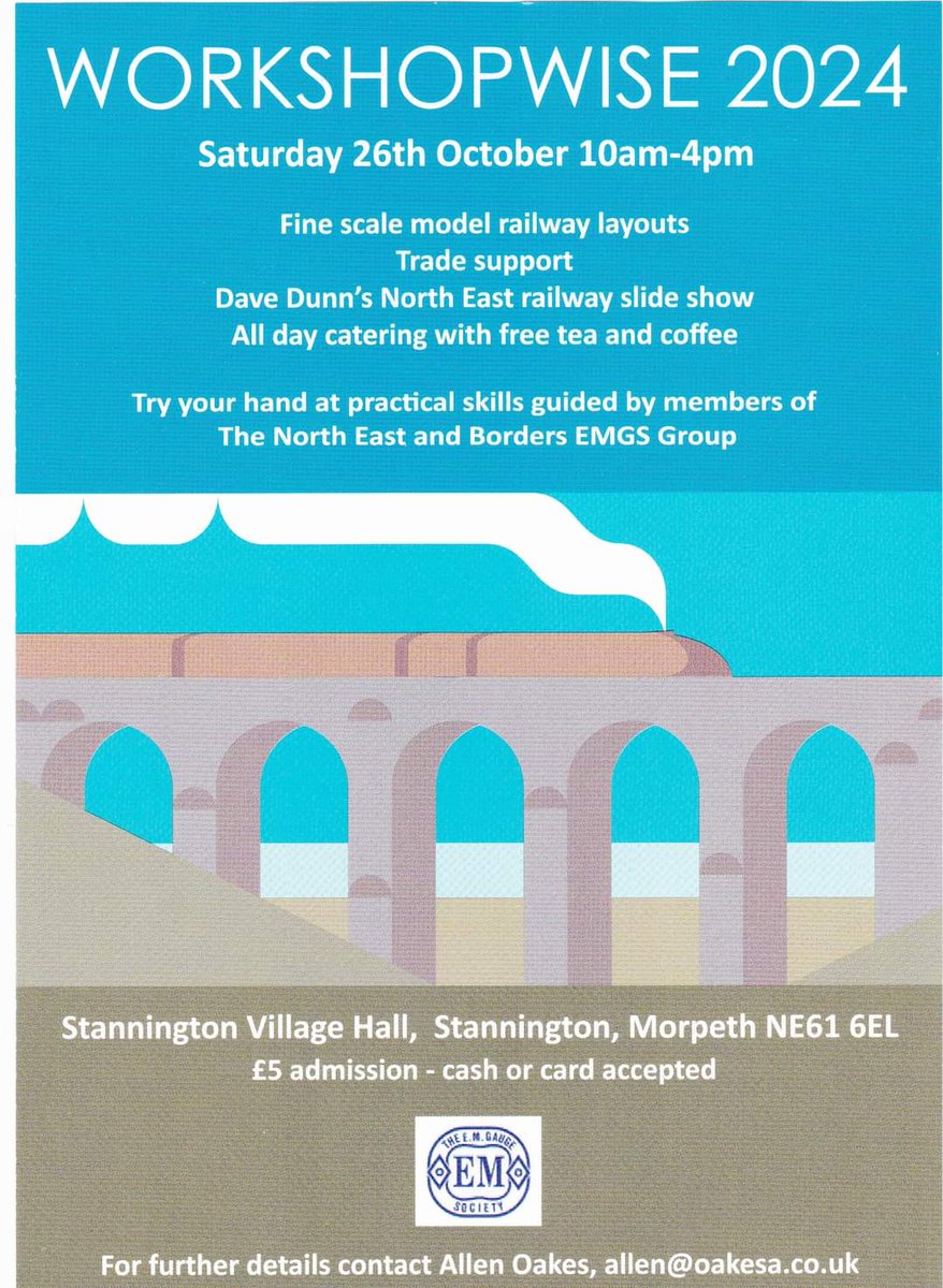EM North East (@east_em) on Twitter photo A week to go before Workshop wise.
Come along and learn new skills from like minded people, who want to pass on their knowledge about Model Railways. Free tea and Coffee.<a href="/Morpeth_Herald/">Morpeth Herald</a> <a href="/andysmanclubuk/">#ANDYSMANCLUB</a> <a href="/EMGauge/">EMGauge</a> <a href="/NorthEastTweets/">North East Tweets</a> <a href="/whatsonne/">What's On NE</a> <a href="/BBCNEandCumbria/">BBC North East</a> #TMRGUK #modelrailways A week to go before Workshop wise.
Come along and learn new skills from like minded people, who want to pass on their knowledge about Model Railways. Free tea and Coffee.<a href="/Morpeth_Herald/">Morpeth Herald</a> <a href="/andysmanclubuk/">#ANDYSMANCLUB</a> <a href="/EMGauge/">EMGauge</a> <a href="/NorthEastTweets/">North East Tweets</a> <a href="/whatsonne/">What's On NE</a> <a href="/BBCNEandCumbria/">BBC North East</a> #TMRGUK #modelrailways