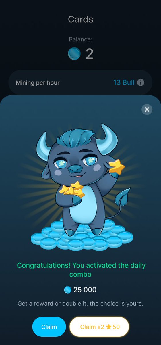 AppBullRun's tweet photo. Daily Combo 💫
https://t.co/VkzlIo97BL

Does everyone remember the Mortal Kombat game, which had a special combination that magnified your character's punch multiple times?

Now Bull Run has a "Daily Combo"!

You need to upgrade three specific cards during the day, and you will receive a prize!
💥 Every 24 hours, the set of cards in the combo changes. Search for them together in local chats or through a YouTube search!

Dear bloggers, don't be lazy — create reviews of the new feature.

Share the combo of the day with your subscribers and don't forget to attach your referral link and the hashtag #bullrun to each video: all 6,000,000 million players will search for your content on YouTube every day!

😉 Good luck to all and great combo - https://t.co/VkzlIo97BL