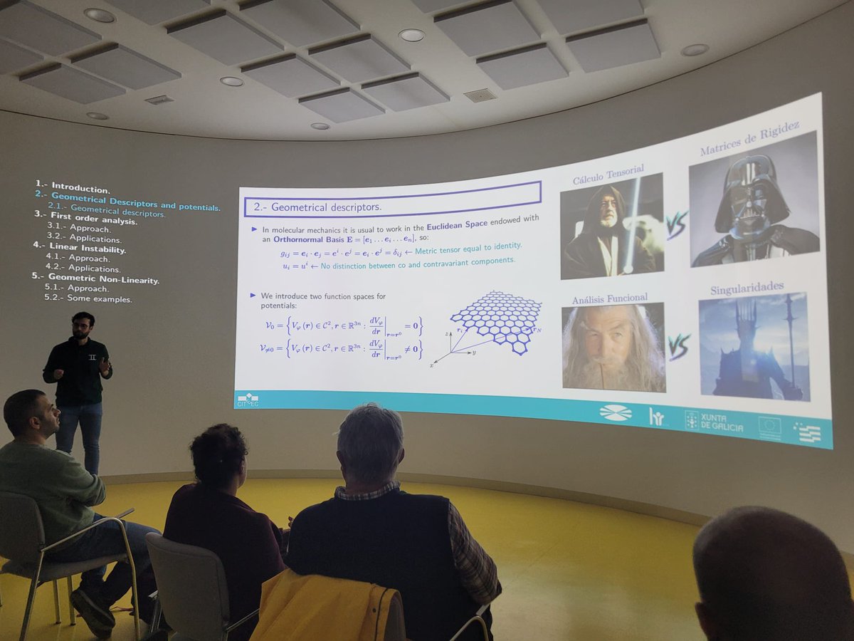 GMNI_coruna's tweet photo. La semana pasada nuestro compañero Andrés Fernández presentó en el @CITEEC_udc parte de su trabajo de tesis relacionado con estructuras en la nanoescala (tensores por un nanotubo), junto a otros compañer@s en una sesión de los más interesante!! #INTERLABS https://t.co/iZzVRILbZ1