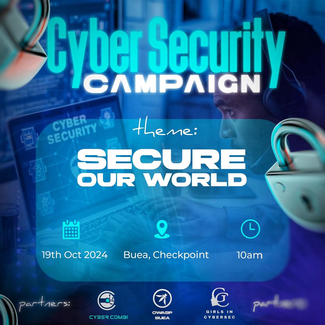 GirlsInCybersec's tweet photo. Are you ready to make the internet safer? 🛡️
Join us today for our partner event with @CyberCombiCmr , a Cyber Security Campaign to remember !
@Buea, Checkpoint.
10:00am
See you soon😉
Let's create a stronger digital world together! 💪 
#OnlineSafety #CybersecurityAwarenessMonth https://t.co/NTxBOi06jA