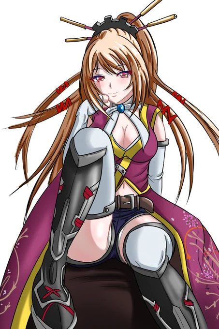 #なめこイラスト #戦国乙女 #立花ドウセツ今日のらくがき一回の出陣ボーナス時に2ゲーム連続でぷしゅ～ん してくれたので描いた 