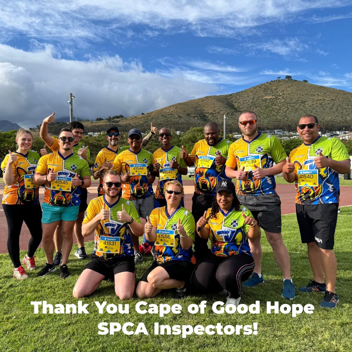 capespca's tweet photo. 🏃♂️14 Cape of Good Hope SPCA Inspectors are running the Sanlam Cape Town Peace Run to raise funds!
Your support helps keep us a relentless force for good beacon of hope for the voiceless.
💙 Donate here: https://t.co/HxxDmKNrfF
#RunForTheAnimals #SPCA #PetshopScience https://t.co/R7jwEn0Urz