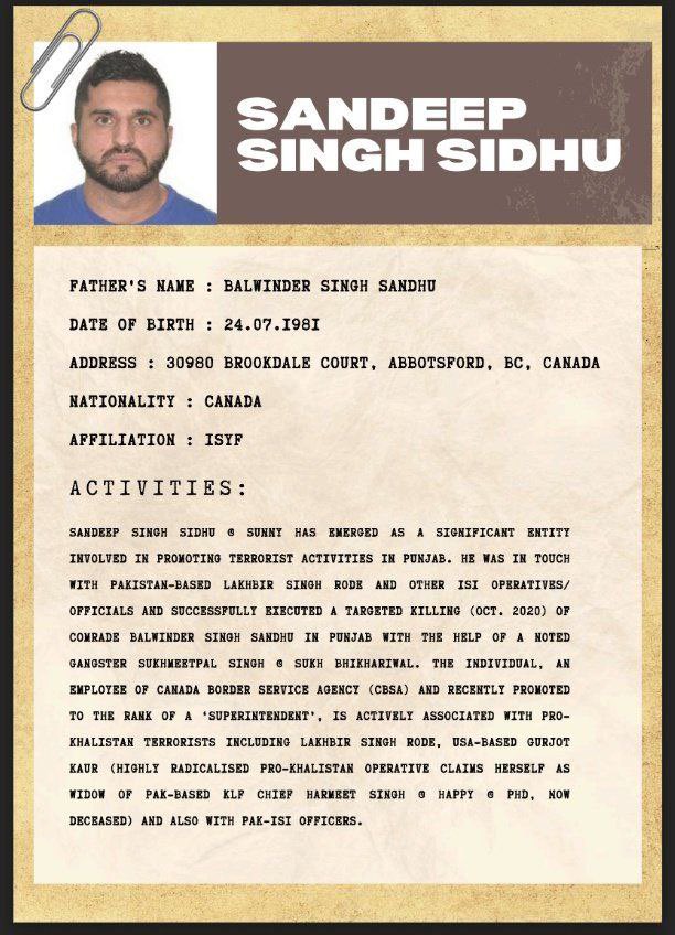 NewP75333's tweet photo. #BreakingNews: India names Sandeep Singh Sidhu, an employee of a Canadian Govt Agency, for his involvement in terror activities #Canada people terrorism hanging 🔥
#Trudeau #KhalistaniTerrorists #CanadianTerrorists #CanBorder #CanadianTerrorists https://t.co/5TAOu2deKe