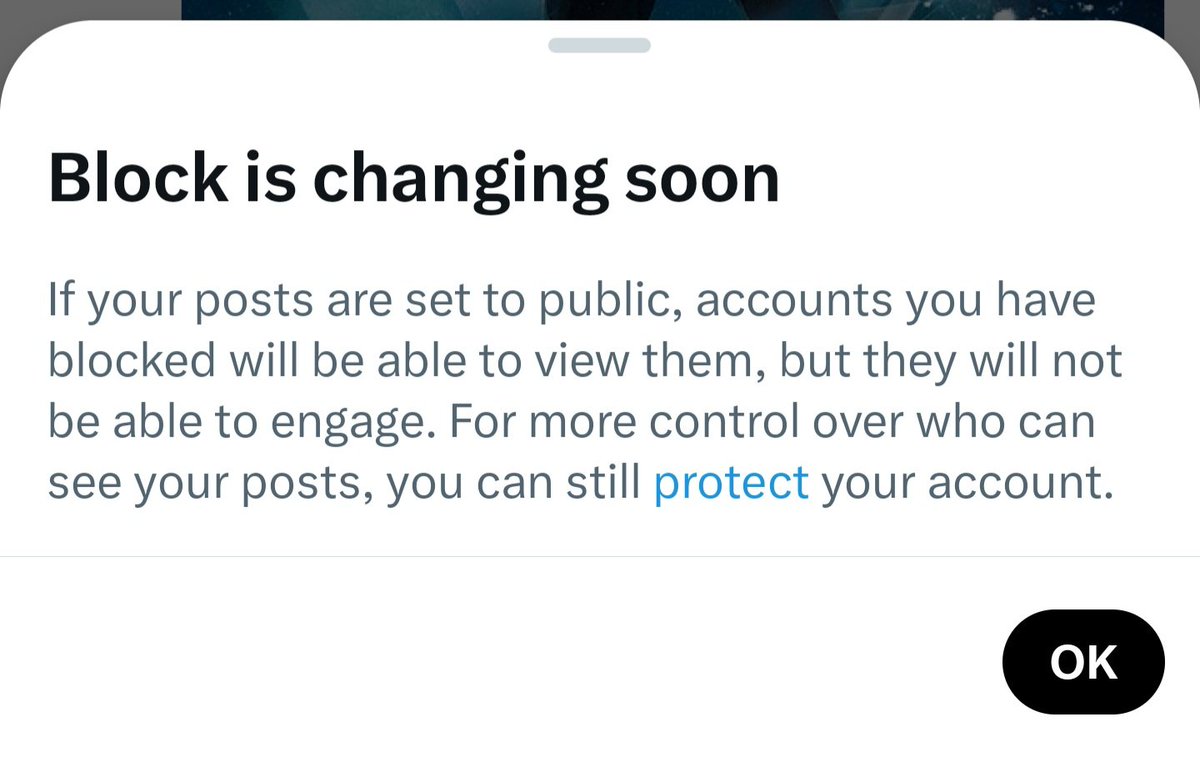 So what you're saying is that you can no longer block people, got it