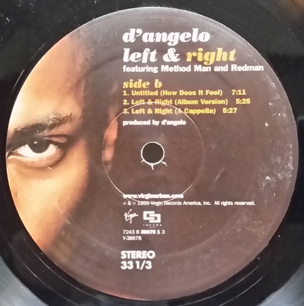 vinylslam's tweet image. It’s almost unfathomable that D’Angelo’s Untitled (How Does It Feel?) first emerged on the B-side of Left &amp;amp; Right #OTD 25 years ago. Reissued on 01.01.00 as an A-side, it changed his career, helped along by its lubriciously baby-oiled video.

#dangelo #bside