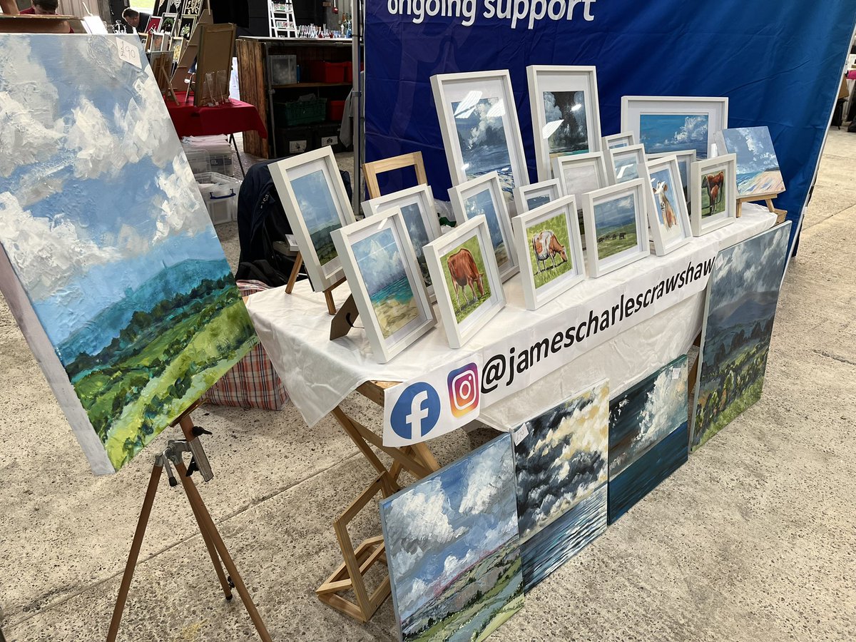 CharlesCrawshaw's tweet photo. “Farming, Food and Craft at the Cornwall Beef Calf Show” At the Royal Cornwall Showgrounds in Wadebridge today. #cows #bull #bullock #art #painting #carnbrea #redruth #redruthcornwall #artist #landscape  #artgallery #onlineart #acrylic #Cornwall #Cornwallart https://t.co/vaE7KJprqr