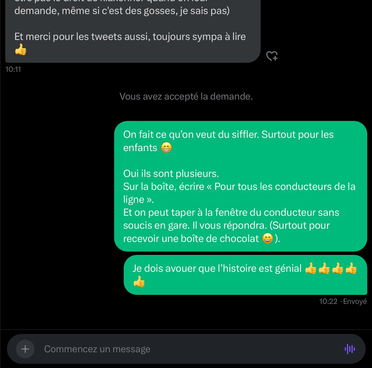 Parfois j’ai des DM incroyable avec des histoires extraordinaires. 🥰