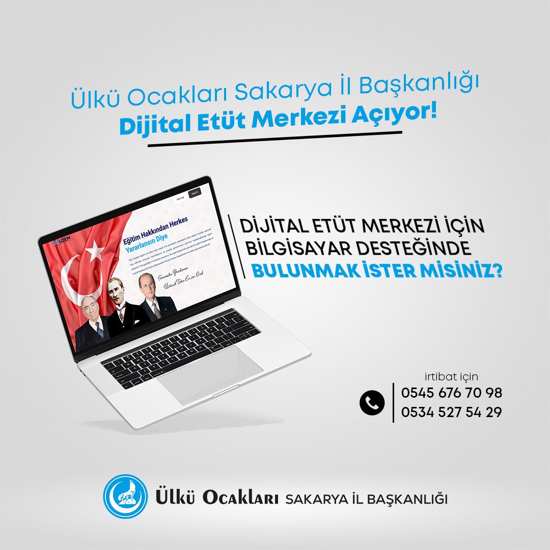 Dijital Etüt Merkezi ile gençlerimizin eğitimine güç katıyoruz! 🎓💻

Ülkü Ocakları olarak, ÜO UZEM desteğiyle genç kardeşlerimize fırsat eşitliği sağlıyor, bilgiye erişimlerini kolaylaştırıyoruz. Bu projeyi güçlendirmek için bilgisayar desteğinize ihtiyacımız var.