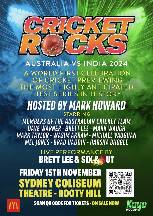 Brad McNamara (@bbuzzmc) on Twitter photo Meet legendary Cricket stars, past and present, a star studded preview of massive Australia v India series & rock along with Six & Out and some special guests. Thanks to our touring partners <a href="/mcdonaldsau/">McDonald's Australia</a> and great mates <a href="/kayosports/">Kayo Sports</a> for tix go to premier.ticketek.com.au/shows/show.asp… Meet legendary Cricket stars, past and present, a star studded preview of massive Australia v India series & rock along with Six & Out and some special guests. Thanks to our touring partners <a href="/mcdonaldsau/">McDonald's Australia</a> and great mates <a href="/kayosports/">Kayo Sports</a> for tix go to premier.ticketek.com.au/shows/show.asp…
