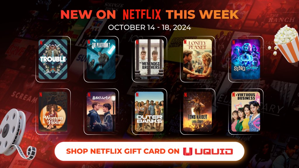 uquidcard's tweet photo. ๐ฅ What a week, huh? Need some wind-down time?
From thrilling adventures like #TombRaider and #ThePlatform2, to heartwarming series like #Heartstopper, #Netflix has it all! โจ
Get your Netflix Gift Card with crypto on https://t.co/CZvogpTfjO and start streaming these must-watch titles today!