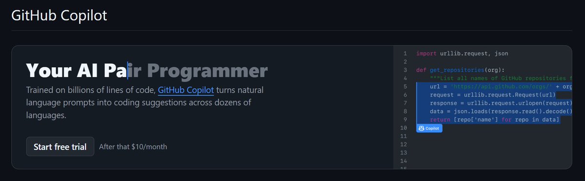 jorritreedijk's tweet image. Think I have been fine the past 25 years coding without, but a trial won't hurt right...
#Copilot #pairprogramming