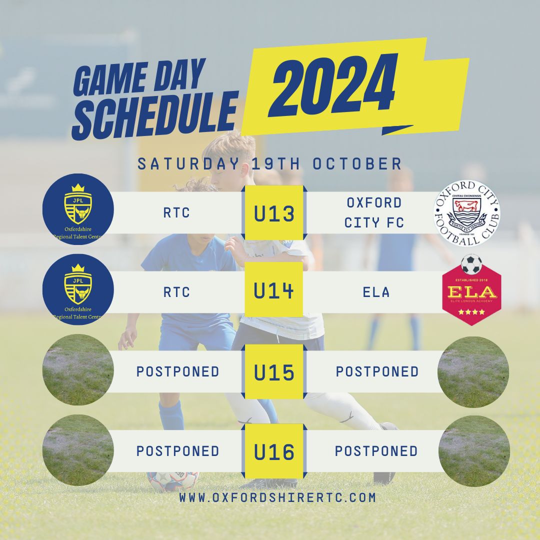 GAME WEEK 7

The last game week before half-term  for the majority of our teams! It's been a great start to the season for our young players! Another testing week with our U9-U14s in action as the U15 and U16 fall to waterlogged pitches on the road!

Good luck to everyone!