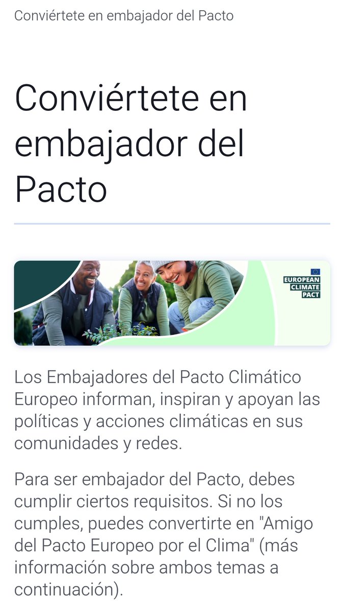 ClimaticosSpain's tweet photo. ¡Conviértete en un líder climático! ¡Las postulaciones para Embajadores #EUClimatePact @EUClimateAction están abiertas!

¿Quiere saber cómo llevar su acción climática más lejos? 
¿Por qué no se convierte en Embajador del Pacto Climático?

Información 👇🏻  https://t.co/G7zu7s5Ply https://t.co/WvljNW3wN0