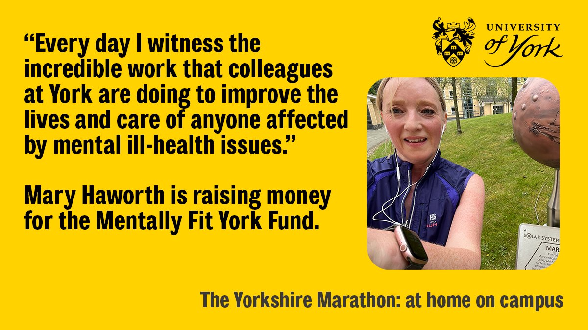 Mary Haworth is challenging herself with her first marathon to support our very own Mentally Fit York Fund. tinyurl.com/4mrfhuw9