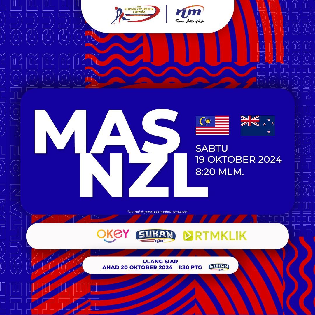 Perlawanan ketiga Kejohanan Hoki Piala Sultan Johor 2024 menemukan pasukan Malaysia vs New Zealand malam ini di saluran TV Okey, 110MYTV dan Sukan RTM 111MYTV...<a href="/tv_okey/">Saluran Okey</a>

#sojc2024 
#sukanuntuksemua