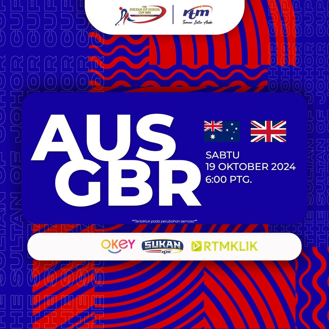 Perlawanan kedua Kejohanan Hoki Piala Sultan Johor 2024 menemukan pasukan Australia vs Great Britain petang ini di saluran TV Okey, 110MYTV dan Sukan RTM, 111MYTV...<a href="/tv_okey/">Saluran Okey</a>

#sojc2024 
#sukanuntuksemua
