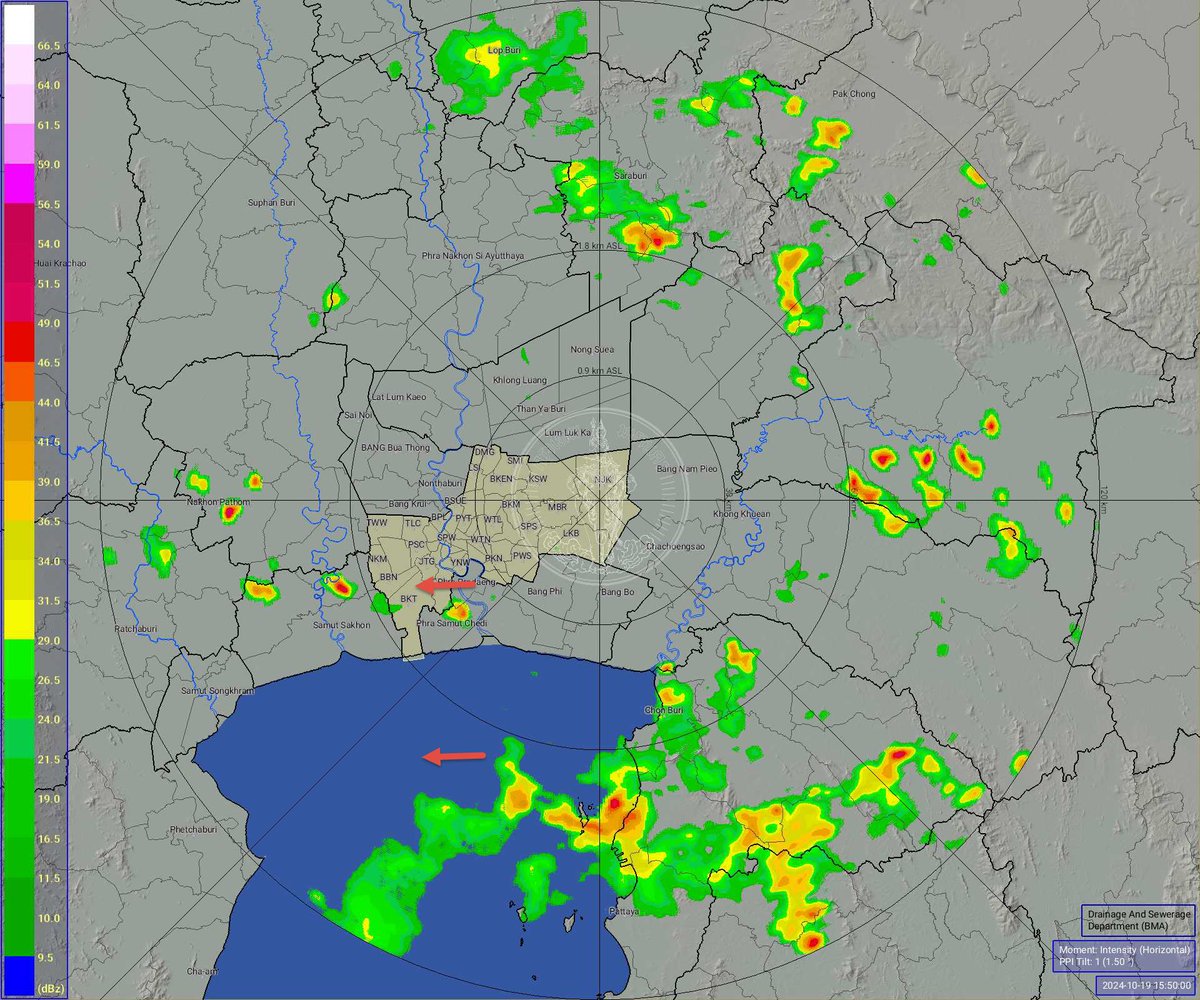 BKK_BEST's tweet photo. วันที่ 19 ตุลาคม 2567 เวลา 16.00 น. / กทม. ฝนเล็กน้อยเขตบางขุนเทียน ทุ่งครุ เคลื่อนตัวทิศตะวันตก ปริมาณฝนสูงสุดเขตบางขุนเทียน 3.5 มม. https://t.co/szC7qbBsqK