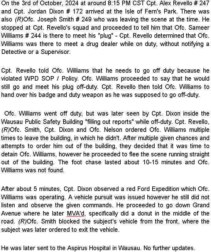 WPD_RBLX's tweet photo. Wausau Police Department MEDIA RELEASE 10/3/24 https://t.co/bSHVSLWLcF