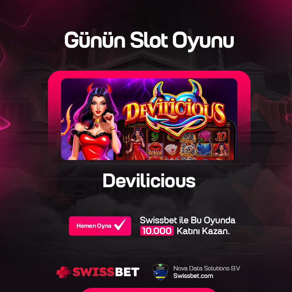 swissbetturkiye's tweet image. Swissbet Türkiye 🇹🇷

😈 Günün Slot Oyunu: Devilicious
💥 10.000 Katına Kadar Swissbet ile Kazan!
🎰 Şeytani bir maceraya katıl ve büyük ödülleri kap! 🎉

swissbet365.com/tr/play/casino…

#Swissbet #SwissbetTürkiye #Devilicious #SlotOyunları #10000KatKazanç #OnlineCasino