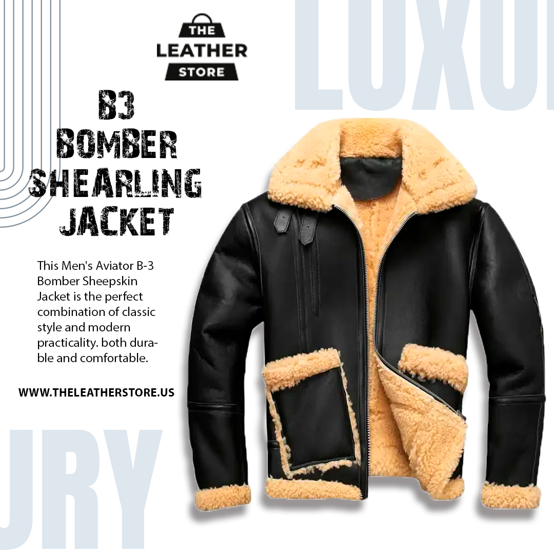 theleather60519's tweet image. the Men’s Aviator B-3 Bomber Sheepskin Jacket!

Ready to upgrade your winter wardrobe? The Men’s Aviator B-3 Bomber Sheepskin Jacket is the perfect combination of function and fashion.
#AviatorBomber #SheepskinJacket #MensFashion #WinterStyle #XFashion #BomberTrend