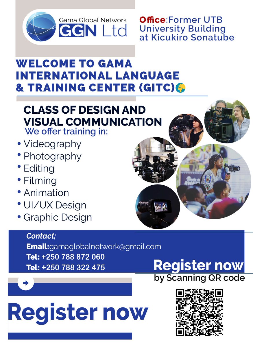 DrMbonimana's tweet image. Welcome to #GamaInternationalLanguageTrainingCentre (#GITC) @GGNLtD! 
We teach languages such as #English #Germany &amp;amp; other special programs like #Videography #Photography #Editing #Entrepreneurship,etc
Find us at  #Sonatube  @KicukiroDistr. Registet here: 
soberclubsrwanda.com