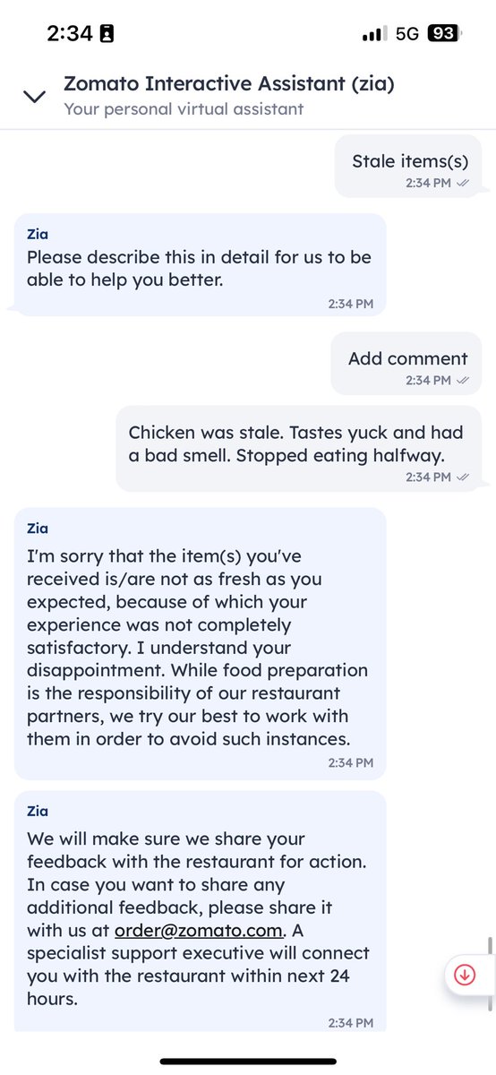 Kiranunni's tweet photo. Ordered this from Urula Restaurant, Kakkanad via Zomato. The chicken was stale af. Stopped eating midway. But @zomato @zomatocare wants the customer to wait for 24hrs to rectify the issue or to give a compensation. Horrible service. 

@deepigoyal https://t.co/vQ7oVTO6lU