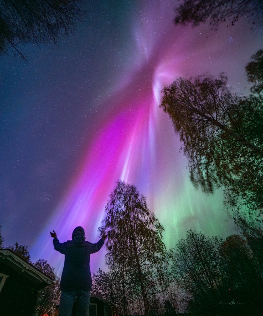 One week ago, staying near Ljusdal 🇸🇪,  I got to witness the incredible 🤩Oct 10th #Aurora display.
The Colors and beams filled the sky all around! 
#Auroraborealis #northernlights 
<a href="/NASASun/">ARCHIVED - NASA Sun & Space</a> <a href="/TweetAurora/">Aurorasaurus</a>
<a href="/Vincent_Ledvina/">Vincent Ledvina</a> <a href="/SNHWx/">☀️ Sara Housseal ☀️</a> <a href="/TamithaSkov/">Dr. Tamitha Skov</a> <a href="/chunder10/">James Rowley-Hill</a> <a href="/helgavanleur/">Helga van Leur ☀</a> <a href="/StormchaserNL/">Wouter van Bernebeek</a>