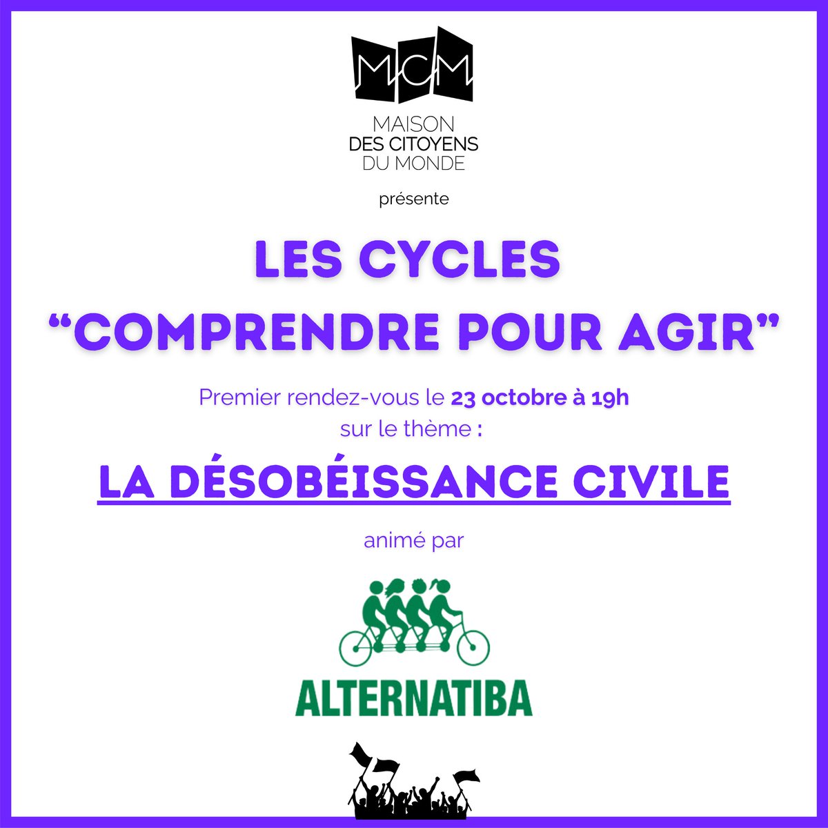 mcm44paysloire's tweet photo. Désobéissance civile, cycle "Comprendre pour agir" de la Maison des Citoyens du Monde 44 avec @Alternantiba #Nantes  23 octobre 19h rue Lekain https://t.co/JDFL9mlvTe