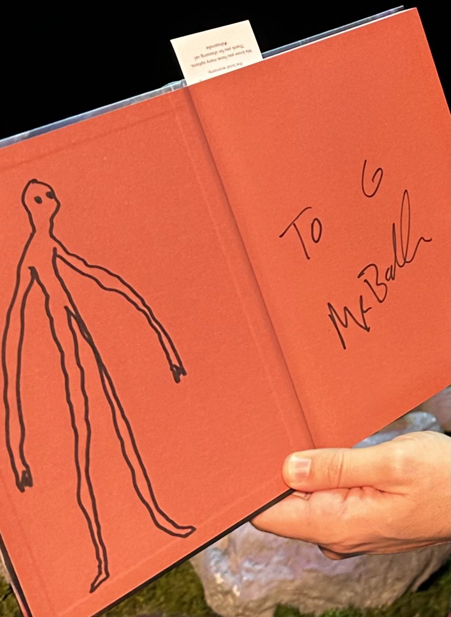 _AThousandSuns_'s tweet photo. Strange, Dark, and Mysterious Tour was an absolute blast. Asked @MrBallen to draw me a little cryptid in my copy. 🫶🏻 We were both pleased with the results 🤩 https://t.co/yRee0VZx4h