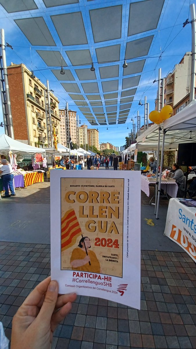 secretariat_shb's tweet photo. ✨️Us esperem al #CorrellenguaSHB! Una jornada festiva i popular en defensa de la llengua i cultura catalanes! 
🥁Què hi trobareu?
Activitats infantils, cultura popular, entitats, música, poesia, reivindicació...
Ens trobareu a la rambla de #Sants! https://t.co/hDUoAX8F8y