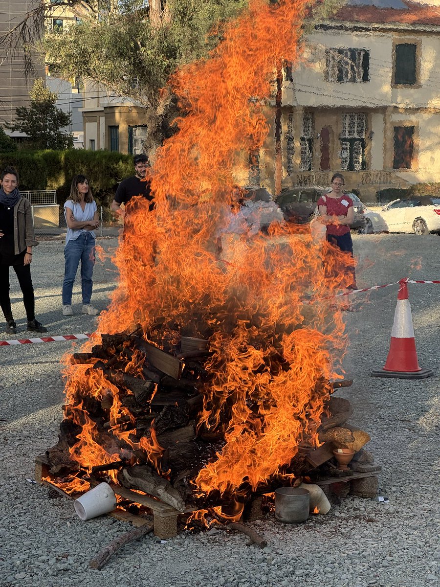 ychatzikon's tweet photo. The first experimental pyre on Cyprus! In collaboration with Prof. Evi Margaritis, Dr Kiriaki Tsirtsi, Dr Angelos Hadjikoumis and the whole team from @STARC_CyI we built an open pyre in Nicosia, checking the burning conditions and the effects of fire in various materials. https://t.co/YkRdlB2xEf