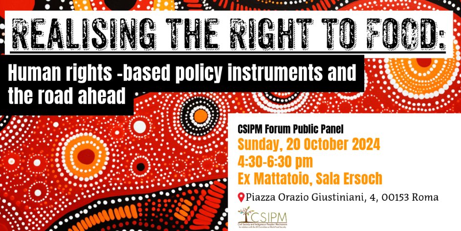 Open to all <a href="/UN_CFS/">CFS</a> attendants and negotiators ! 
Come to hear from a wonderful panel of civil society and policy makers 👏
🗣️ Interpretation english, spanish, french