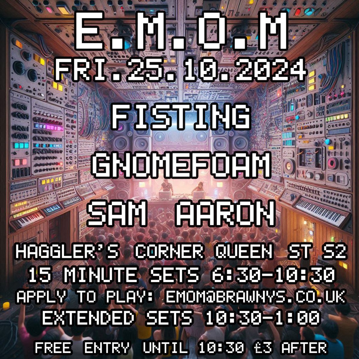 I’m playing this on Friday 25th. I’ll be on at about 7pm. 

I’ll be bringing my digital wands so that the audience can control bits of my tracks. 

facebook.com/events/3450186…

#emom #sheffield #electronicmusic #immersive #abletonlive #flowfal #dubtechno #techno #interactive