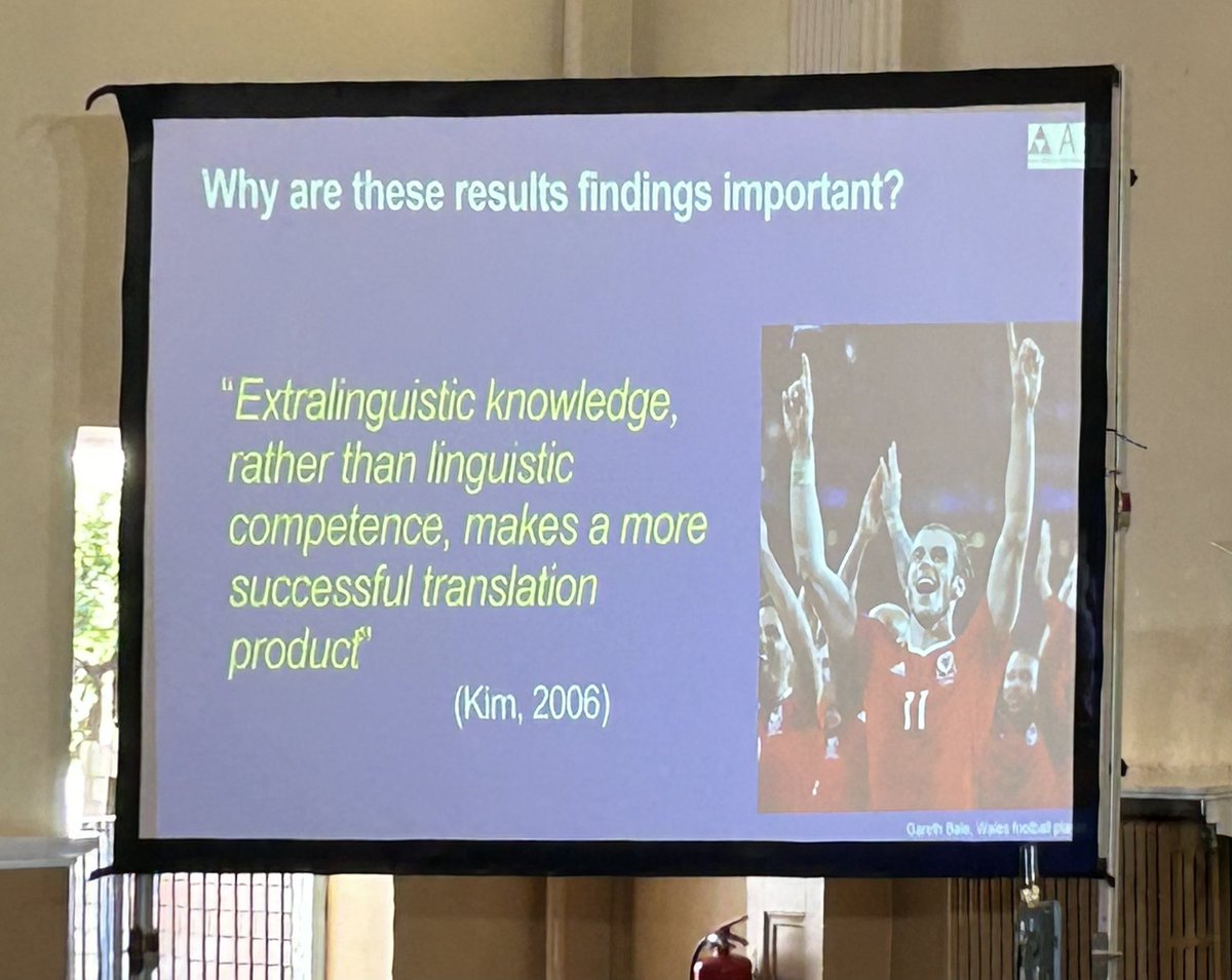 ASLIuk's tweet photo. Our first keynote speaker @foulkes_helen presents her research on #signlanguage #translation in Wales ๐ด๓ ง๓ ข๓ ท๓ ฌ๓ ณ๓ ฟ and explores how linguistic and extralinguistic knowledge of Welsh can affect #Deaf translatorsโ production of #BSL.
#ASLIConference2024 #ReframeResetRefresh https://t.co/kZcq1BqFi1