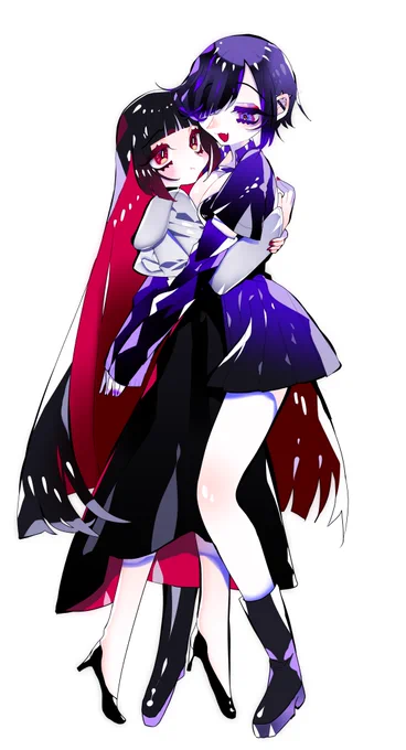 よこさん宅の百合カップルちゃんを描かせていただきました!かわいいーーーー!!!!!ご依頼ありがとうございました!!!!!!! 