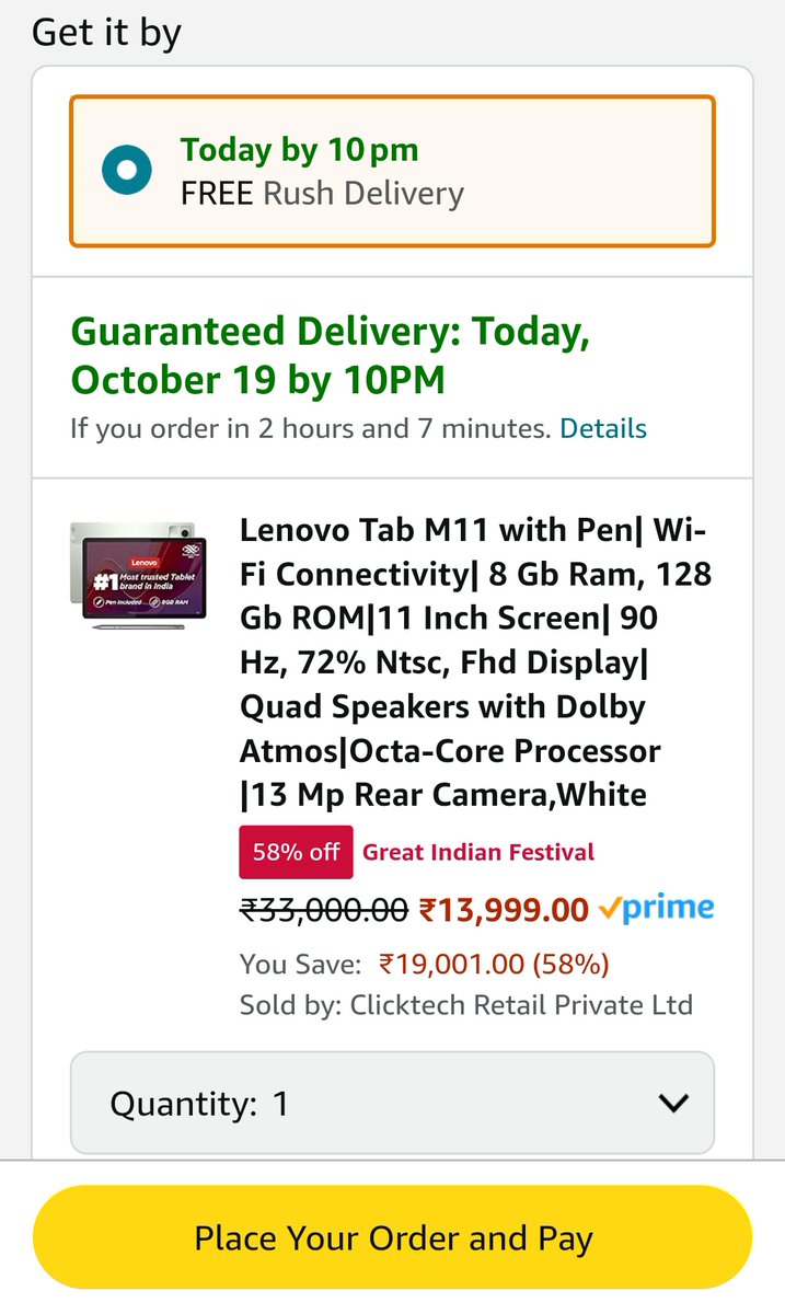 Trafun9's tweet photo. Dear @amazonIN @amazon @jagograhakjago, I need your attention towards Malpractices . I had order the product recently before order the product there was showing guaranteed delivery date 19 October but after confirm the payment now there is showing 20 October.
#AmazonMalpractices https://t.co/cogDwT2ajM