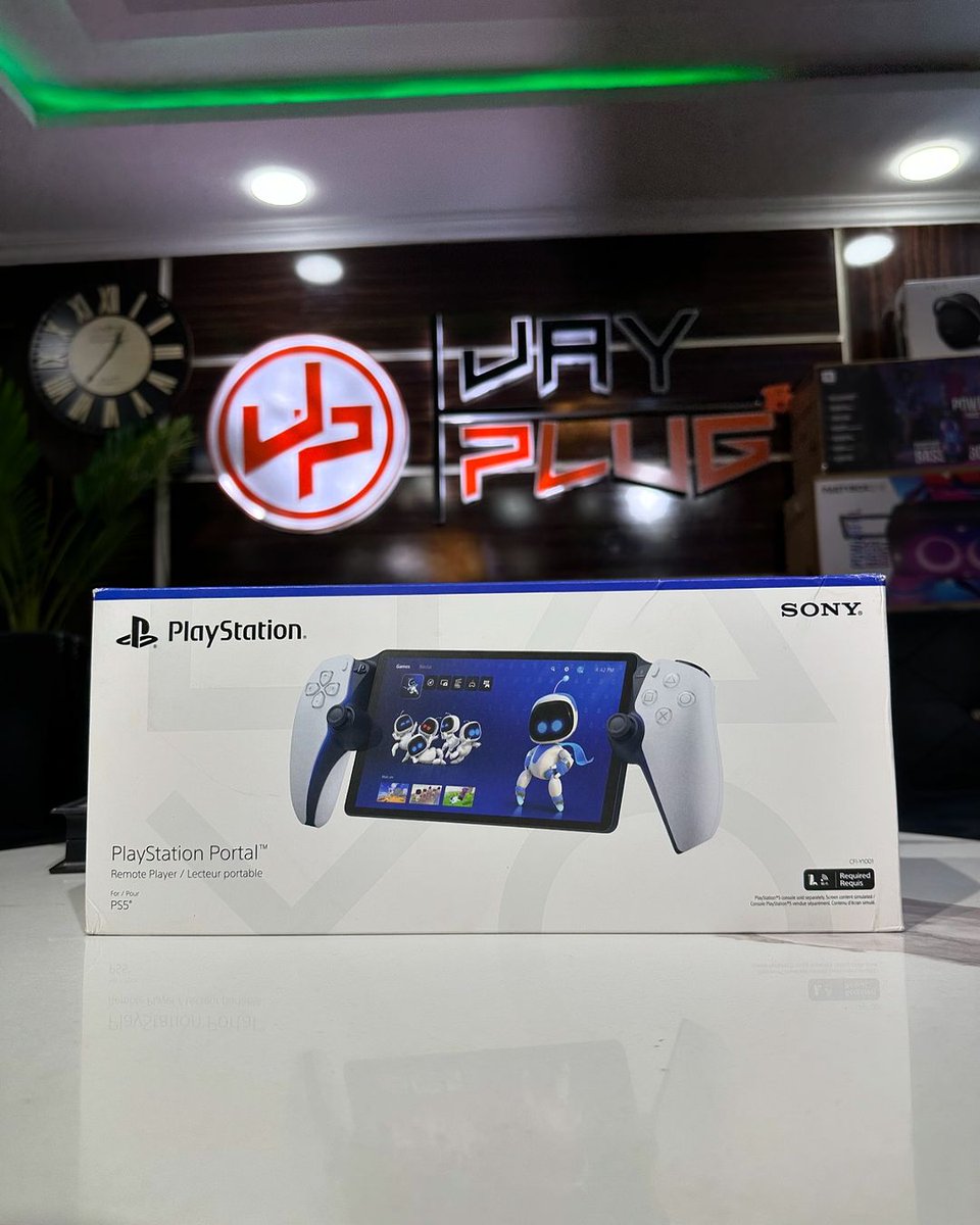 Jayplug_ng's tweet photo. PlayStation  Portal Remote Player gives you access to the games on your PS5 over your  home Wi-Fi, letting you jump right into gaming without needing to play  on screen 

Price tag : 550,000 🔥
#bestofthebest 
#bestphoneseller
#bestgadgets
#jayplug https://t.co/78fGnIC1lg